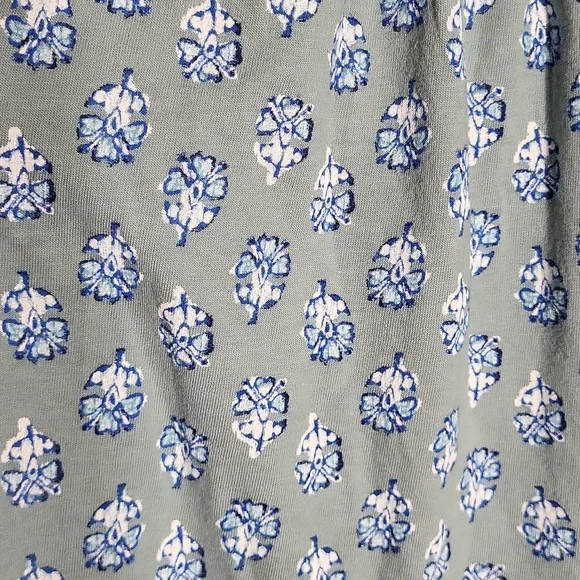 Lucky Brand Womens Large Square Neck Floral Blouse Cinched Cuffs Western - Picture 5 of 8